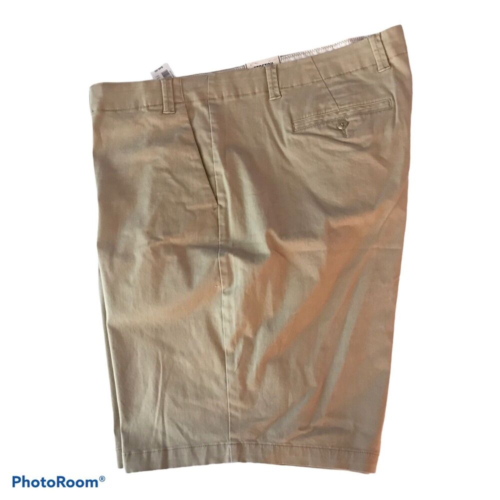 ROWM Shorts Mens Khaki Flat Front Walking Stretch Fabric Size 50 Big Tall $46
